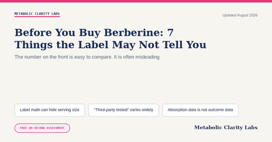 Before You Buy Berberine: 7 Things the Label May Not Tell You — Metabolic Clarity Labs