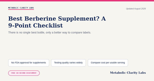 Best Berberine Supplement? Use This 9-Point Checklist — Metabolic Clarity Labs