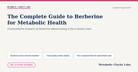 The Complete Guide to Berberine for Metabolic Health — Metabolic Clarity Labs