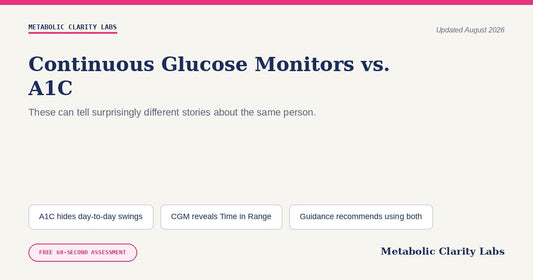 Continuous Glucose Monitors vs. A1C — Metabolic Clarity Labs