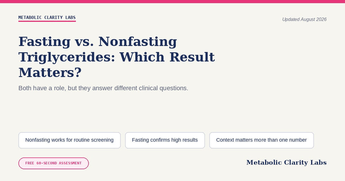 Fasting vs. Nonfasting Triglycerides — Metabolic Clarity Labs