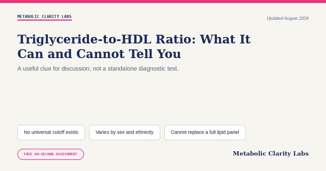 Triglyceride-to-HDL Ratio — Metabolic Clarity Labs