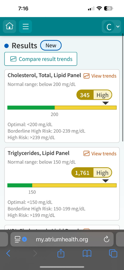 Patient portal triglycerides 1761